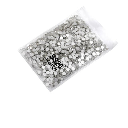 1440Pcs Glitter Rhinestones Crystal Flat Clear Bottom Glass Nail Art Nail Drill - Clear Crystal SS20 VXN Beauty