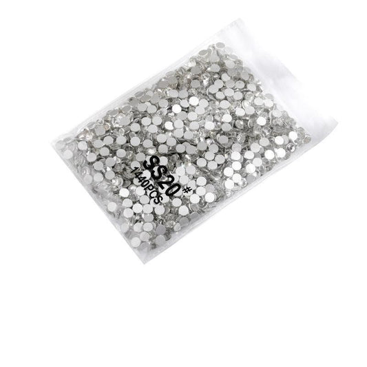 1440Pcs Glitter Rhinestones Crystal Flat Clear Bottom Glass Nail Art Nail Drill - Clear Crystal SS20 VXN Beauty