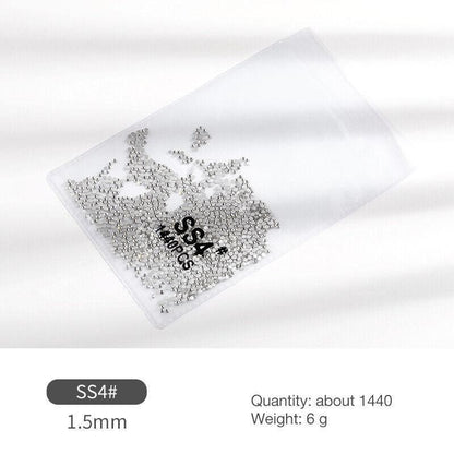 1440Pcs Glitter Rhinestones Crystal Flat Clear Bottom Glass Nail Art Nail Drill - Clear Crystal SS20 VXN Beauty