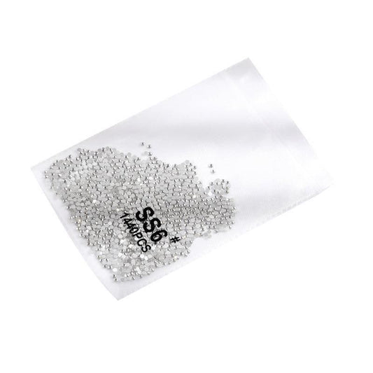 1440Pcs Glitter Rhinestones Crystal Flat Clear Bottom Glass Nail Art Nail Drill - Clear Crystal SS6 VXN Beauty