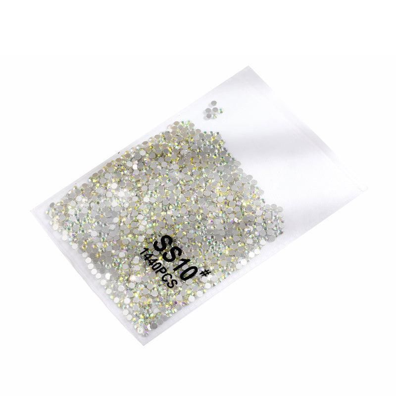 1440Pcs Glitter Rhinestones Crystal Flat Clear Bottom Glass Nail Art Nail Drill - Coloured Crystal-SS10 VXN Beauty