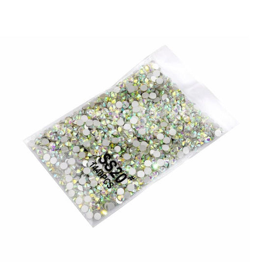 1440Pcs Glitter Rhinestones Crystal Flat Clear Bottom Glass Nail Art Nail Drill - Coloured Crystal-SS20 VXN Beauty