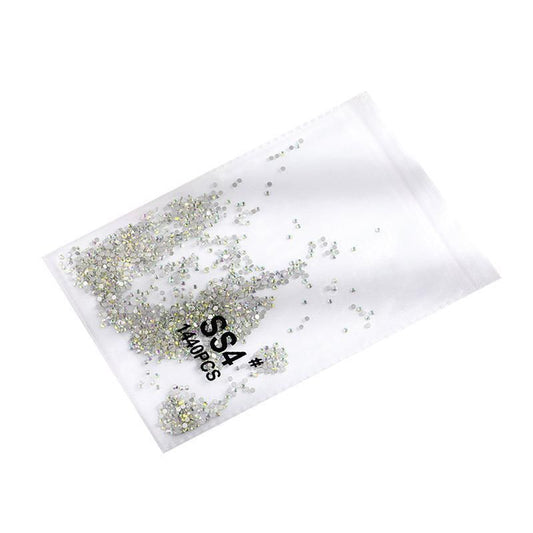 1440Pcs Glitter Rhinestones Crystal Flat Clear Bottom Glass Nail Art Nail Drill - Coloured Crystal-SS4 VXN Beauty