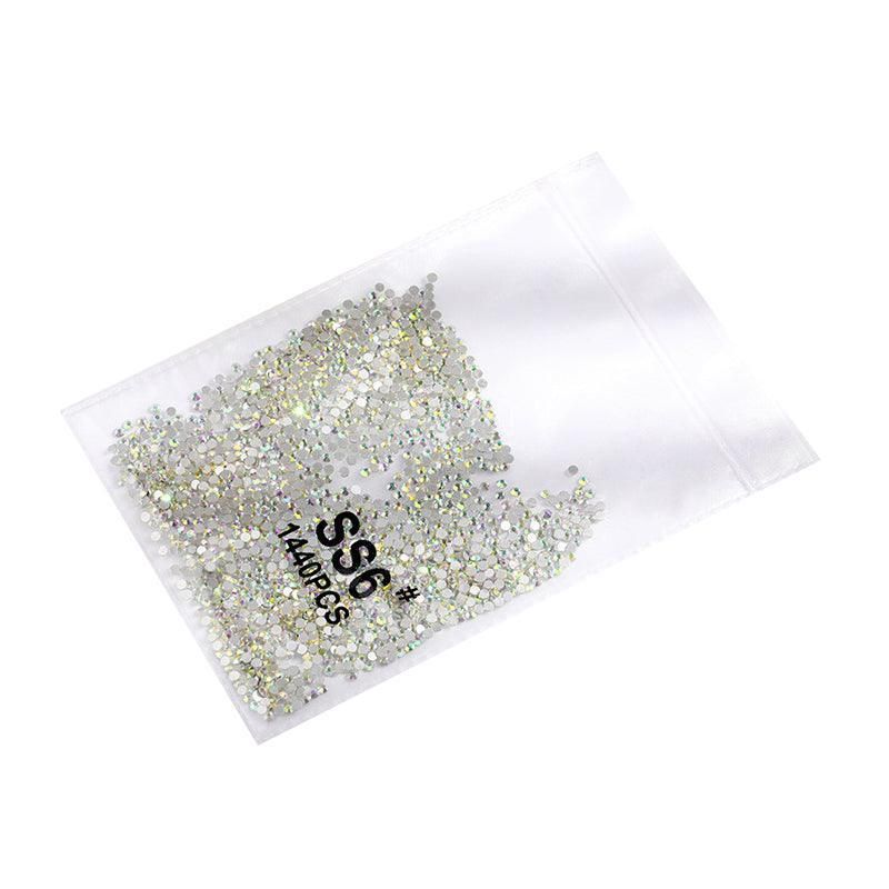 1440Pcs Glitter Rhinestones Crystal Flat Clear Bottom Glass Nail Art Nail Drill - Coloured Crystal-SS6 VXN Beauty
