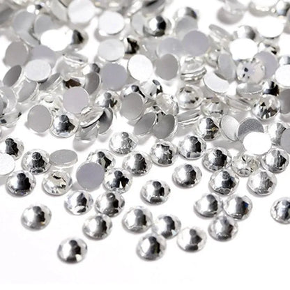 1440Pcs Glitter Rhinestones Crystal Flat Clear Bottom Glass Nail Art Nail Drill - Coloured Crystal-SS6 VXN Beauty