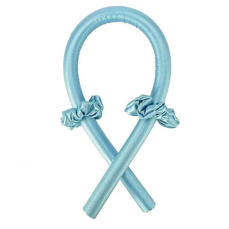 Heatless Curling Rod Headband Silk Curling Ribbon Hair Roller Lazy Curler Sets - 3Pcs/Set A (Blue，No Clip) VXN Beauty