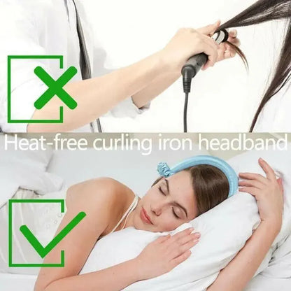 Heatless Curling Rod Headband Silk Curling Ribbon Hair Roller Lazy Curler Sets - 3Pcs/Set A (Pink，No Clip) VXN Beauty