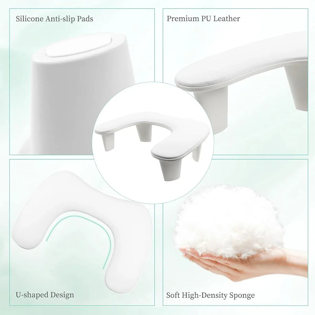 Manicure Hand Rest PU Leather Nail Arm Cushion Portable Tilting Detachable Pad VXN Beauty