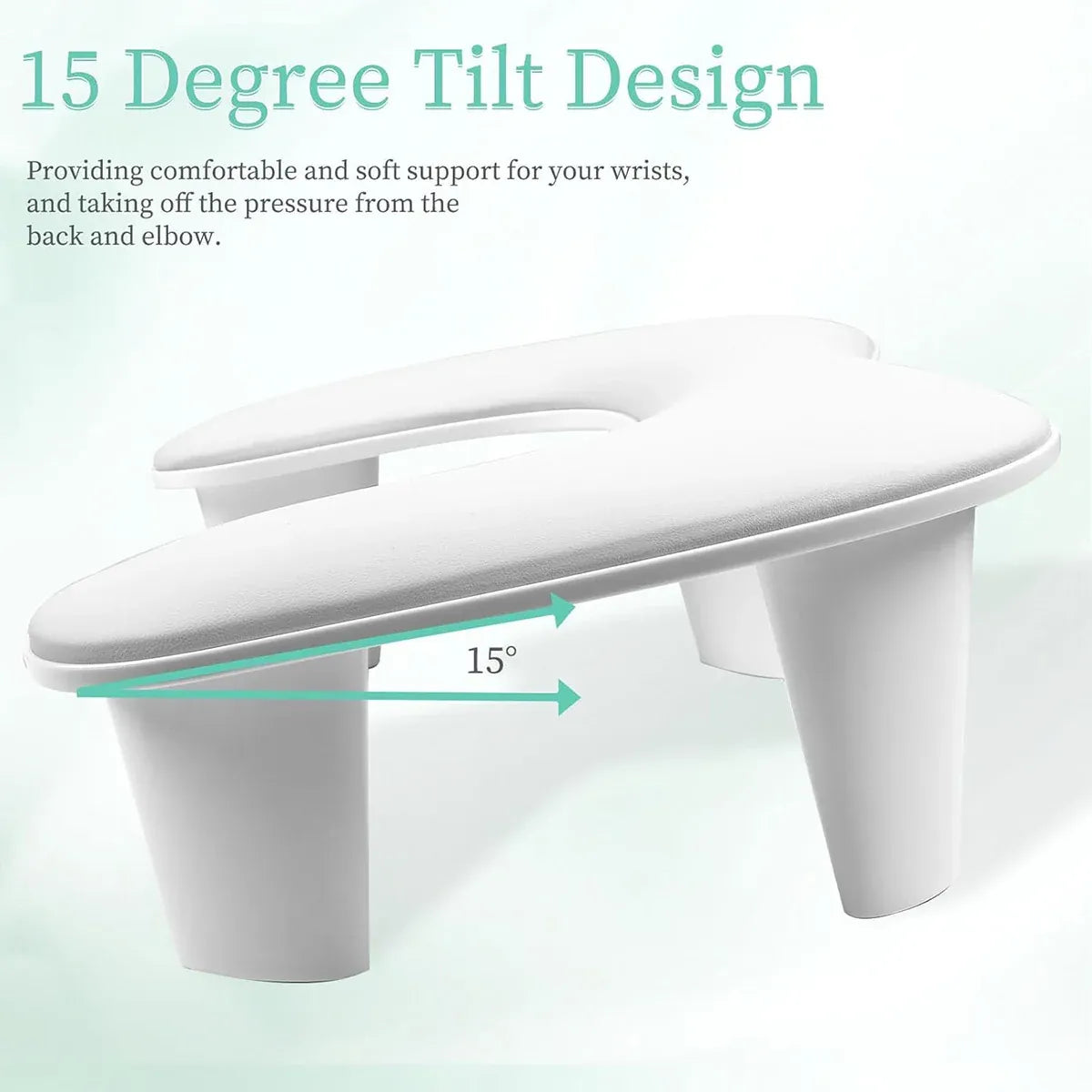 Manicure Hand Rest PU Leather Nail Arm Cushion Portable Tilting Detachable Pad VXN Beauty