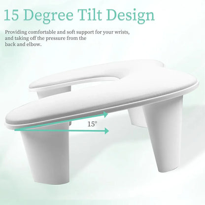 Manicure Hand Rest PU Leather Nail Arm Cushion Portable Tilting Detachable Pad VXN Beauty