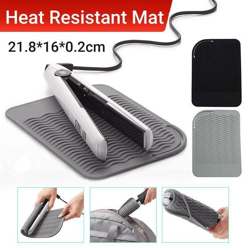 Hair Styling Tools Heat Resistant Mat for Curling Iron Flat Iron Straightener Pad - Grey VXN Beauty