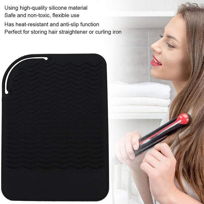 Hair Styling Tools Heat Resistant Mat for Curling Iron Flat Iron Straightener Pad - Grey VXN Beauty