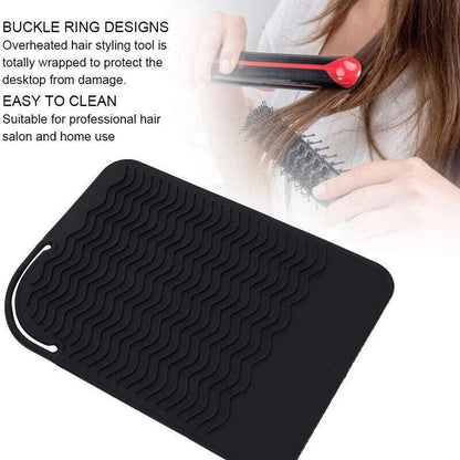 Hair Styling Tools Heat Resistant Mat for Curling Iron Flat Iron Straightener Pad - Grey VXN Beauty