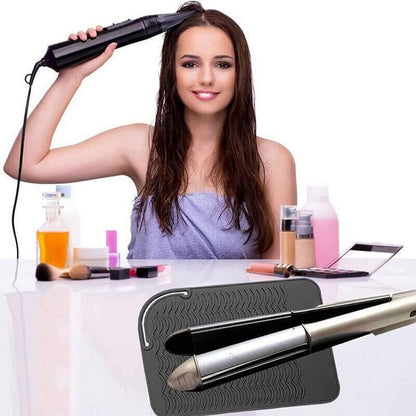 Hair Styling Tools Heat Resistant Mat for Curling Iron Flat Iron Straightener Pad - Grey VXN Beauty