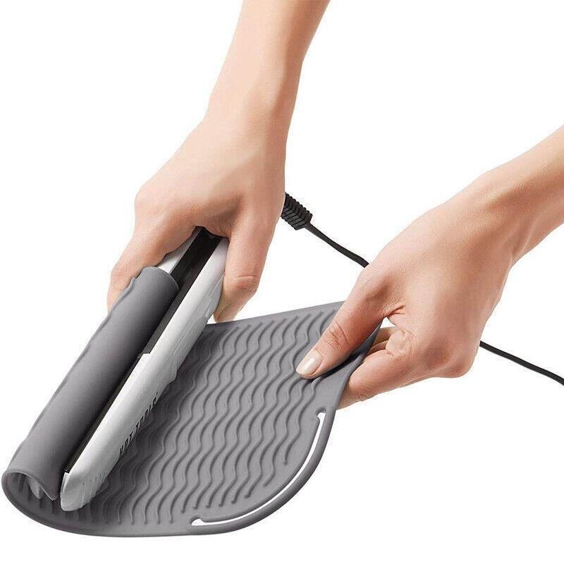 Hair Styling Tools Heat Resistant Mat for Curling Iron Flat Iron Straightener Pad - Grey VXN Beauty