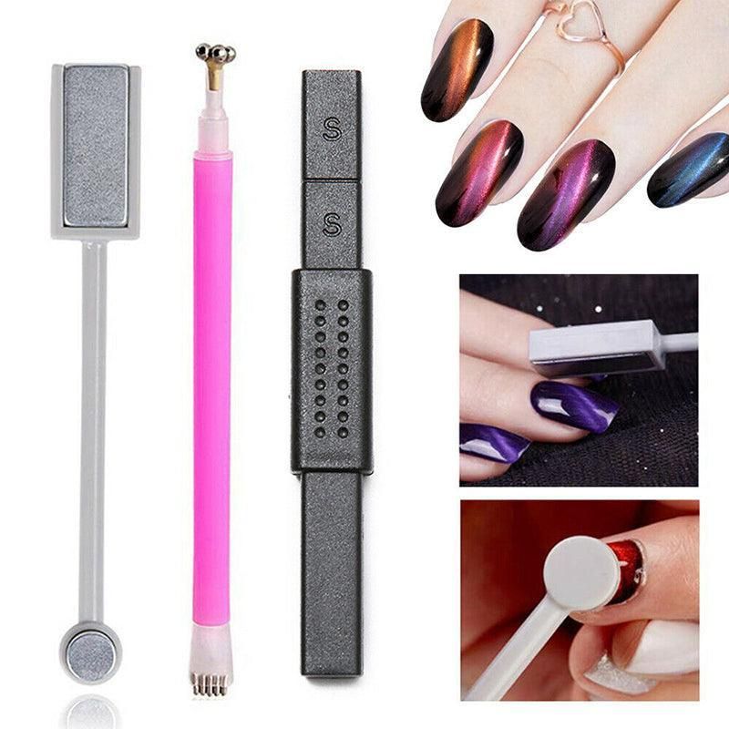 Nail Art Cat Eye Effect Stick for UV Gel Polish Design Tool for Manicure Styling Use - 1PC Double-Use VXN Beauty