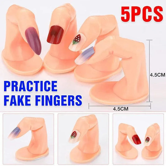 5PCS Model Fake Display Hand Nail Art Practice Finger For Training Manicure VXN Beauty