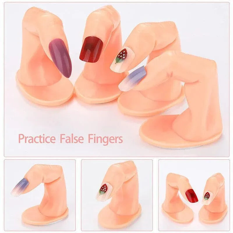 5PCS Model Fake Display Hand Nail Art Practice Finger For Training Manicure VXN Beauty