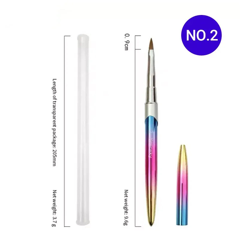 Kolinsky Acrylic Nail Art Brush Manicure Powder Professional Tools Size 2-18 - 4# VXN Beauty