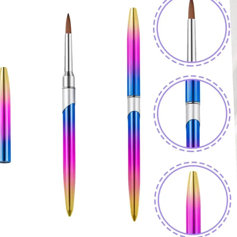 Kolinsky Acrylic Nail Art Brush Manicure Powder Professional Tools Size 2-18 - 6# VXN Beauty