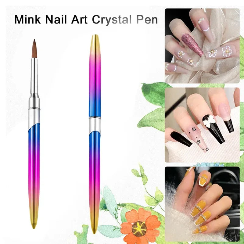 Kolinsky Acrylic Nail Art Brush Manicure Powder Professional Tools Size 2-18 - 8# VXN Beauty