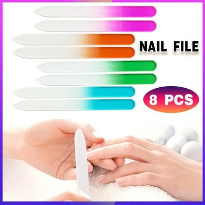 8X Durable Nail File Crystal Glass Buffer Art Files Manicure Device Acrylic Gel VXN Beauty