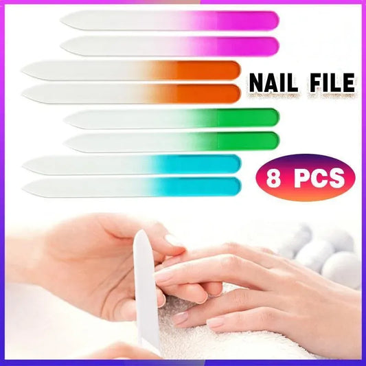 8X Durable Nail File Crystal Glass Buffer Art Files Manicure Device Acrylic Gel VXN Beauty