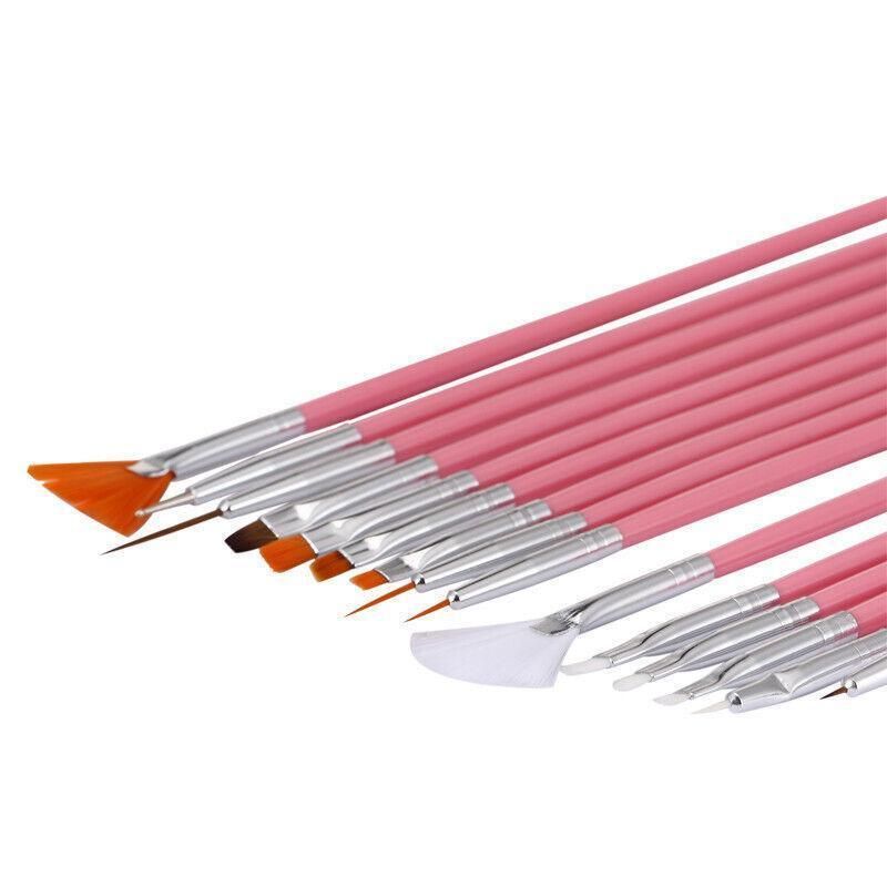 Nail Art Design Brushes Dotting Pen Tool Set Painting Uv Gel Drawing Brush 15Pcs - Black VXN Beauty