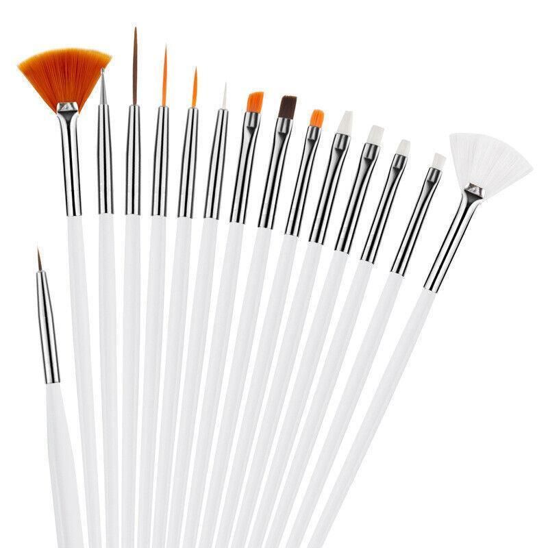 Nail Art Design Brushes Dotting Pen Tool Set Painting Uv Gel Drawing Brush 15Pcs - Pink VXN Beauty