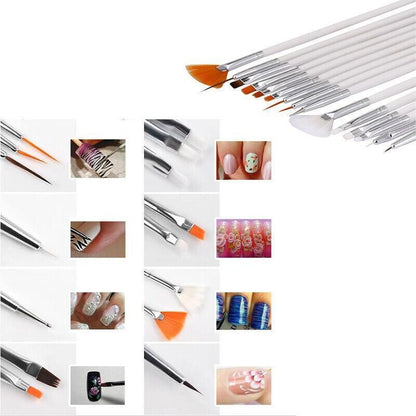 Nail Art Design Brushes Dotting Pen Tool Set Painting Uv Gel Drawing Brush 15Pcs - Pink VXN Beauty