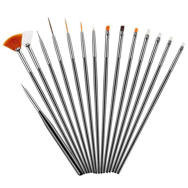 Nail Art Design Brushes Dotting Pen Tool Set Painting Uv Gel Drawing Brush 15Pcs - White VXN Beauty