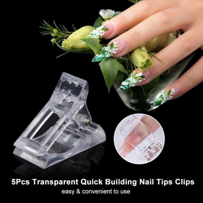 5-50Pcs Nail Tips Clip Clamps For Poly Gel Quick Building Extension Builder Tool - 5PCS VXN Beauty