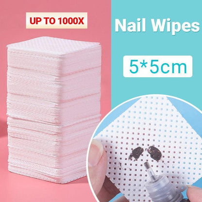 1000PCS Lint Free Cotton Nail Wipes Pads for Manicure Gel Polish Removal - 200PCS VXN Beauty