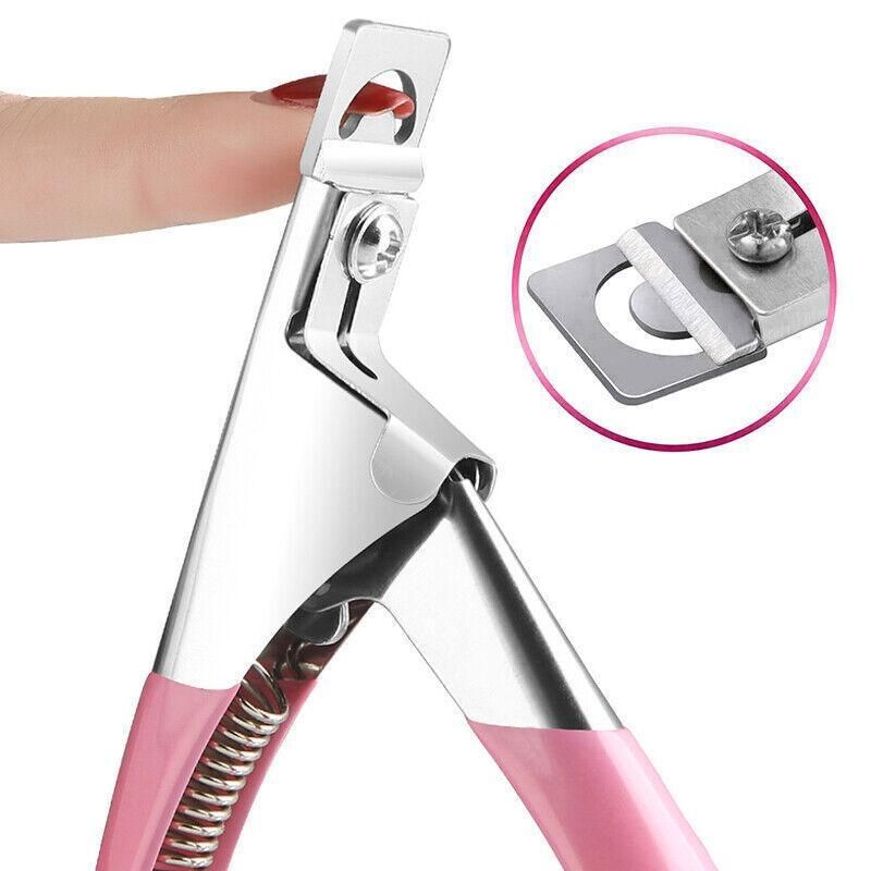 Acrylic Nail Tip Cutter False Nail Clipper U Shape Manicure Art Trimmer Tool - Pink VXN Beauty