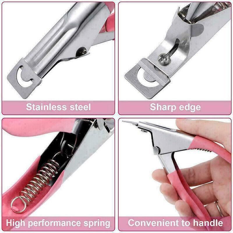 Acrylic Nail Tip Cutter False Nail Clipper U Shape Manicure Art Trimmer Tool - Pink VXN Beauty