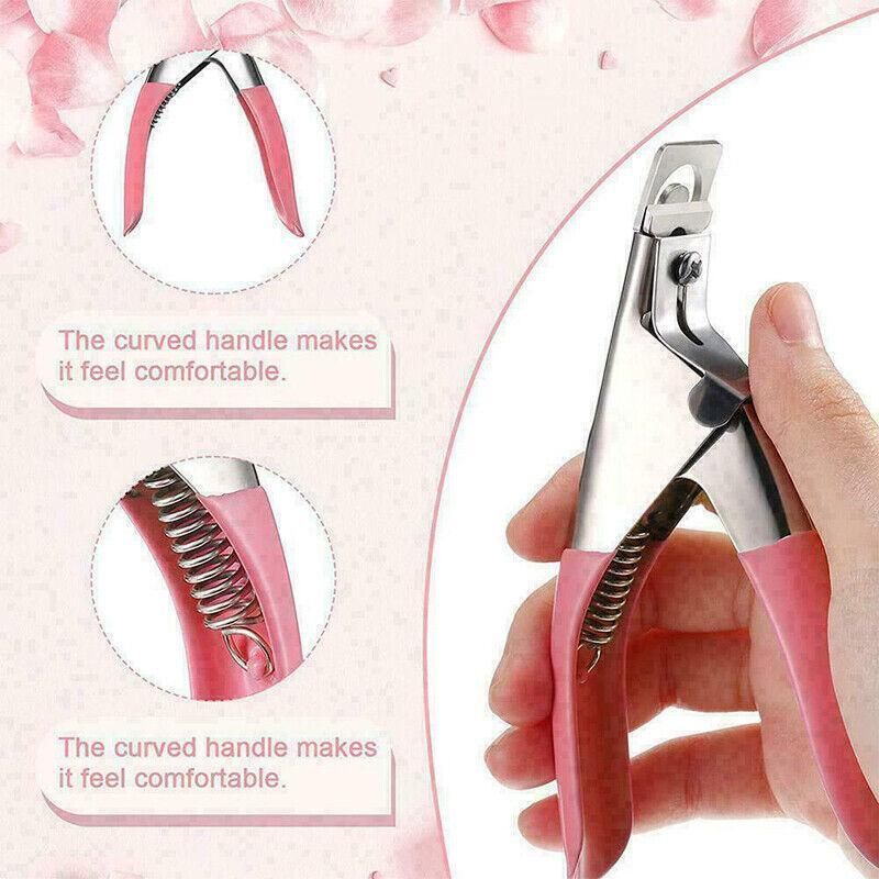Acrylic Nail Tip Cutter False Nail Clipper U Shape Manicure Art Trimmer Tool - Pink VXN Beauty