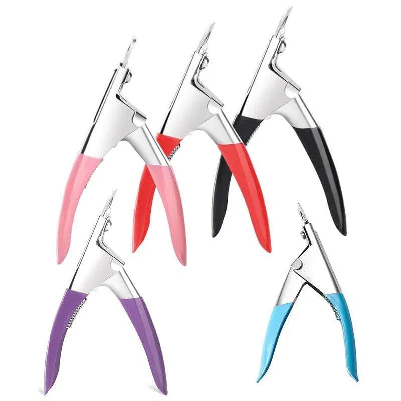 Acrylic Nail Tip Cutter False Nail Clipper U Shape Manicure Art Trimmer Tool - Red VXN Beauty