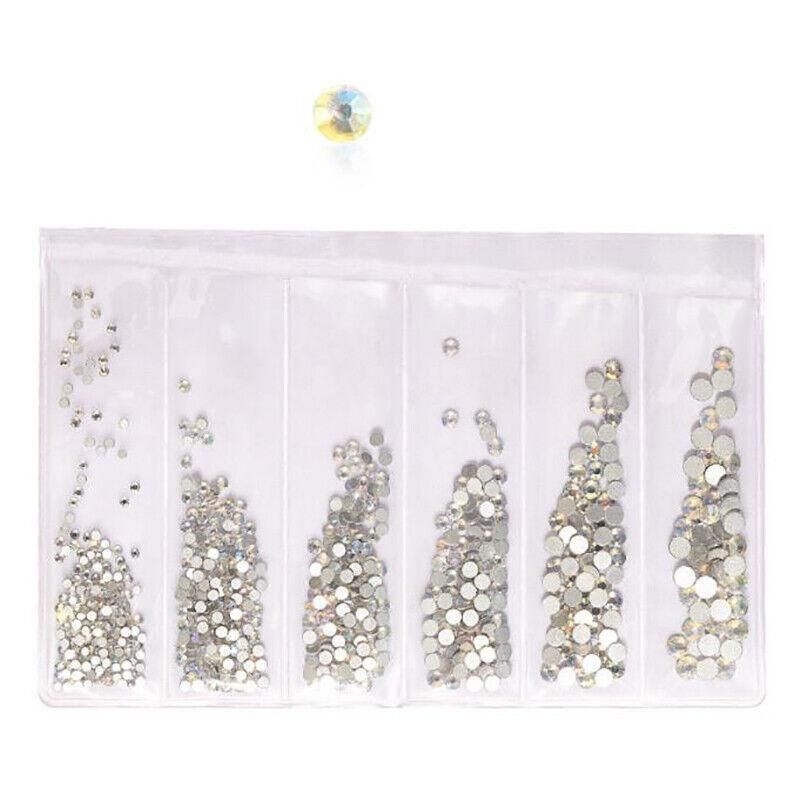 1440Pcs Glitter Rhinestones Crystal Clear Flat Bottom Glass Nail Art Nail Drill - Aurora VXN Beauty