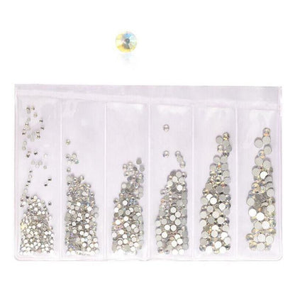 1440Pcs Glitter Rhinestones Crystal Clear Flat Bottom Glass Nail Art Nail Drill - Aurora VXN Beauty
