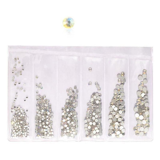 1440Pcs Glitter Rhinestones Crystal Clear Flat Bottom Glass Nail Art Nail Drill - Aurora VXN Beauty