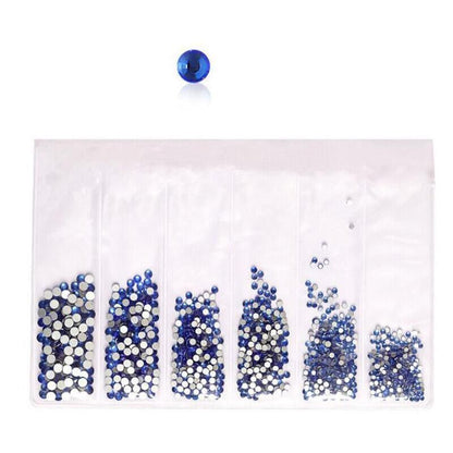 1440Pcs Glitter Rhinestones Crystal Clear Flat Bottom Glass Nail Art Nail Drill - Blue VXN Beauty
