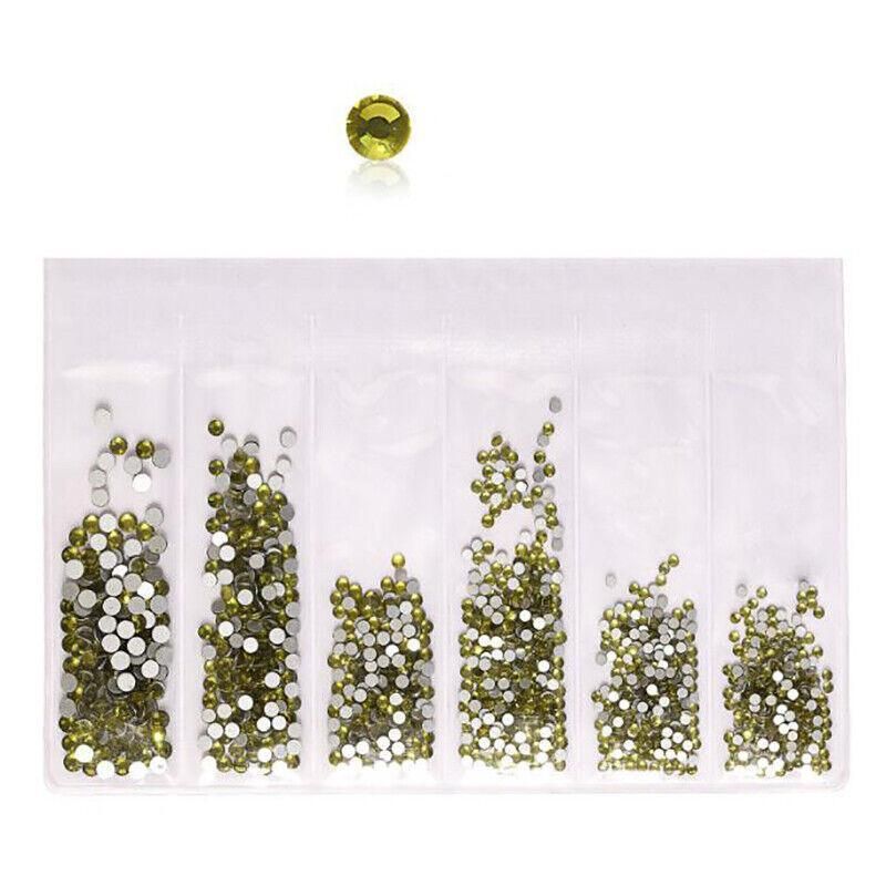 1440Pcs Glitter Rhinestones Crystal Clear Flat Bottom Glass Nail Art Nail Drill - Olive VXN Beauty