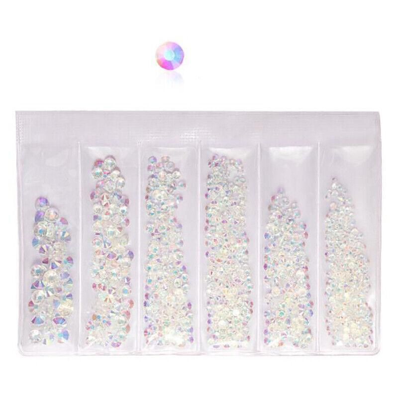 1440Pcs Glitter Rhinestones Crystal Clear Flat Bottom Glass Nail Art Nail Drill - Starry VXN Beauty