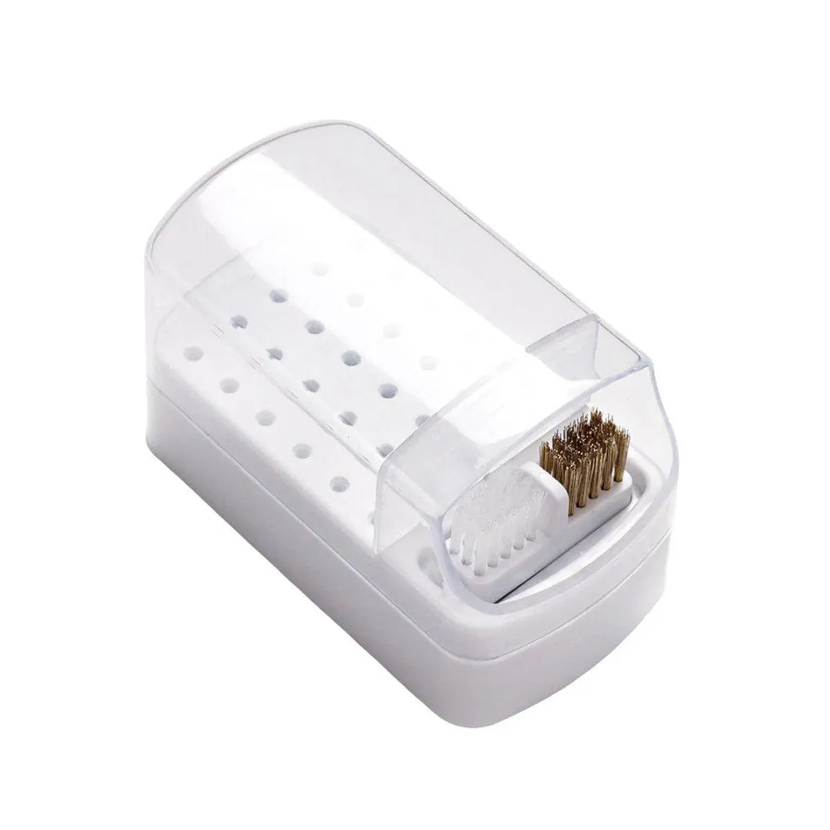 Nail Drill Bit Holder 30 Hole Dustproof Organizer Display Storage Box Nail Tool - White VXN Beauty