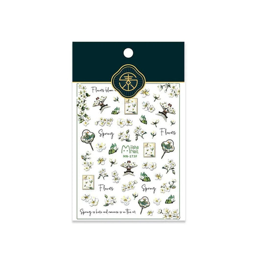 Chinese Style Floral Nail Stickers Gel Nail Stickers for DIY Nail Art - 173F VXN Beauty