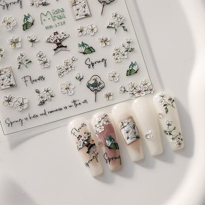 Chinese Style Floral Nail Stickers Gel Nail Stickers for DIY Nail Art - 2565 VXN Beauty