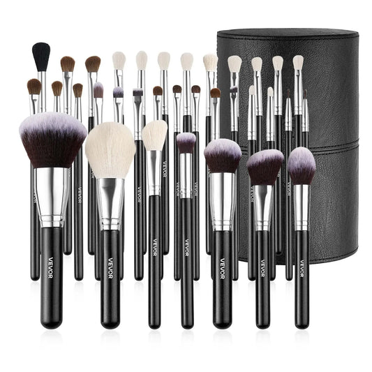 34-Piece Makeup Brush Set, Ergonomic Wood Handle, Travel-Friendly Case Included VXN Beauty
