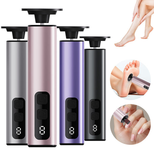 Black Rechargeable Electric Foot File with 9 Speed Settings - Callus Remover for Smooth Feet VXN Beauty
