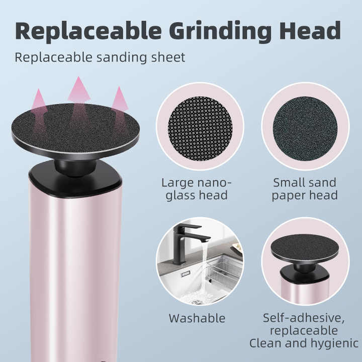 Black Rechargeable Electric Foot File with 9 Speed Settings - Callus Remover for Smooth Feet VXN Beauty