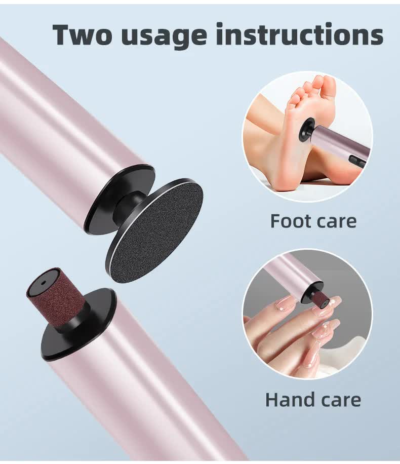 Black Rechargeable Electric Foot File with 9 Speed Settings - Callus Remover for Smooth Feet VXN Beauty